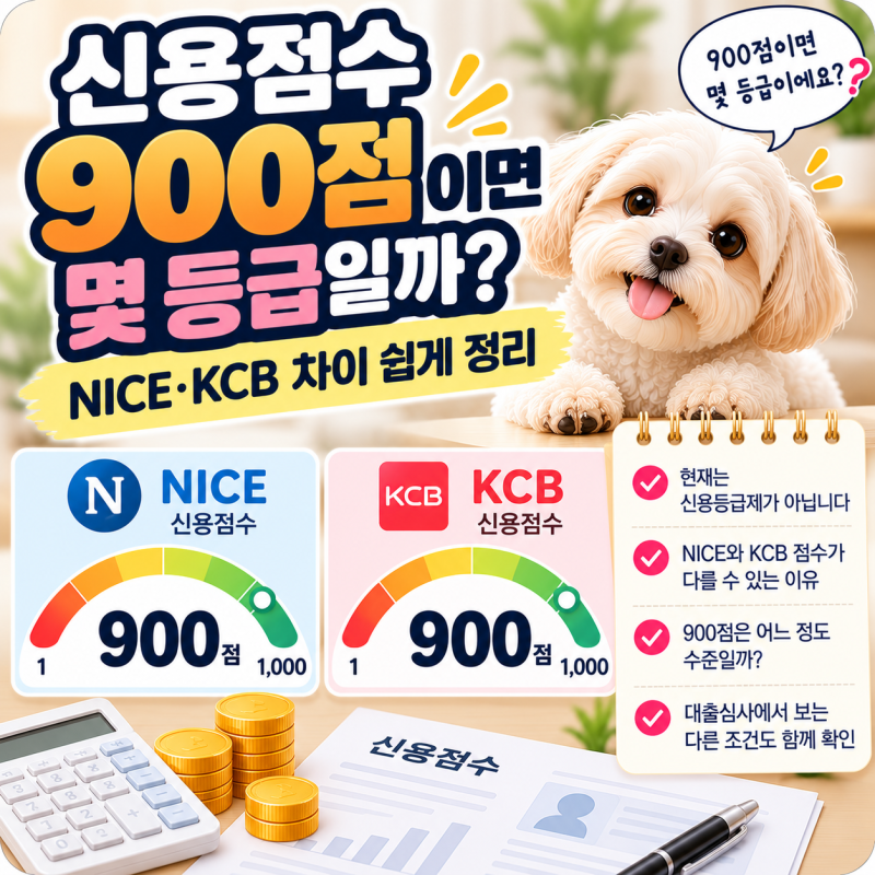신용점수 900점이면 몇 등급일까? NICE·KCB 차이 쉽게 정리