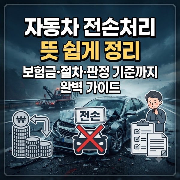 자동차 전손처리 뜻 쉽게 정리｜보험금·절차·판정 기준까지 완벽 가이드
