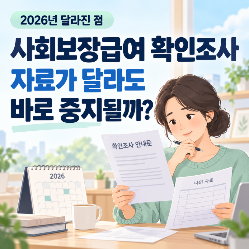 사회보장급여 확인조사, 자료가 달라도 바로 중지될까? 2026년 달라진 점