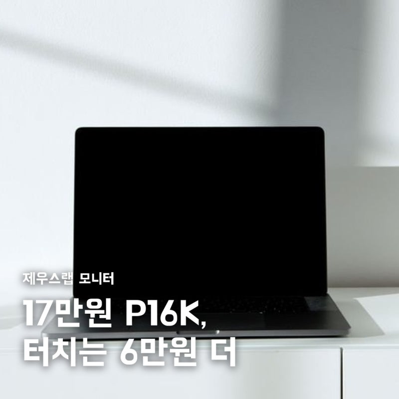 제우스랩 모니터, 17만원 P16K와 24만원 터치 차이