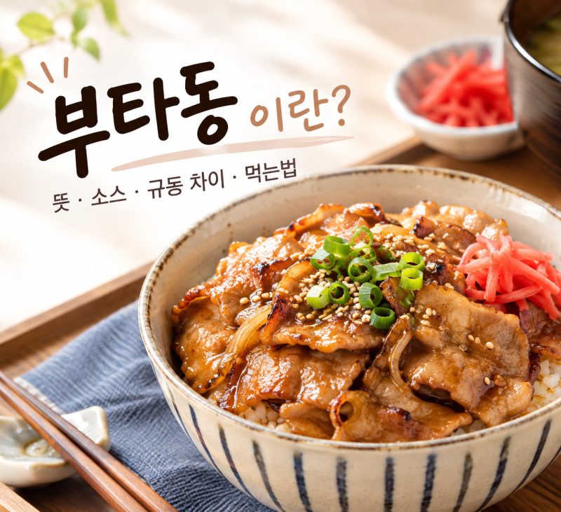부타동이란? 돼지고기 일본식 덮밥 뜻·소스·규동 차이·먹는법