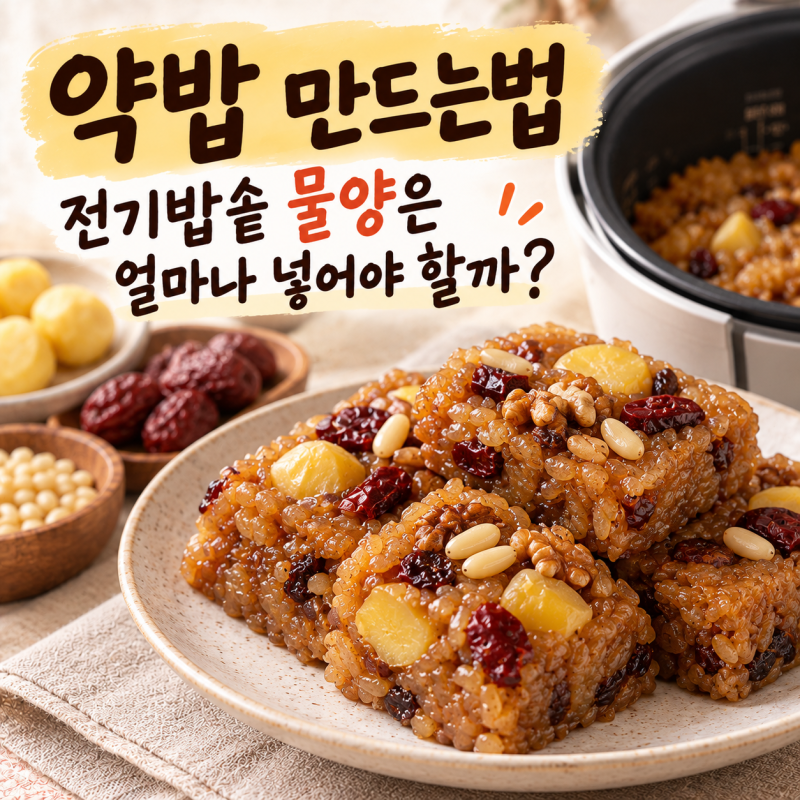 약밥 만드는법, 전기밥솥 물양은 얼마나 넣어야 할까?
