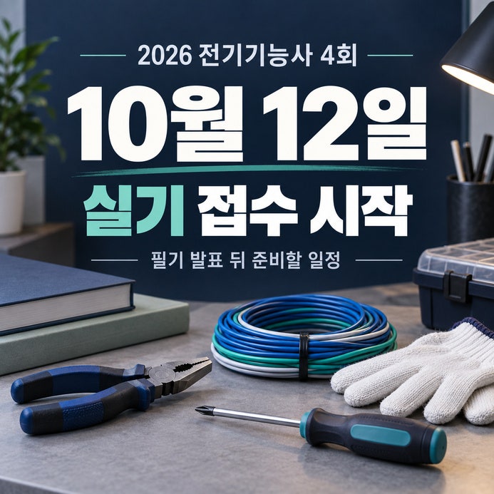 2026 전기기능사 4회 실기 접수, 필기 발표 뒤 일정