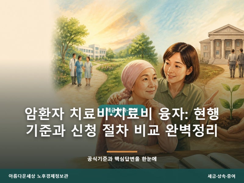 암환자 치료비·치료비 융자: 현행 기준과 신청 절차 비교 완벽정리