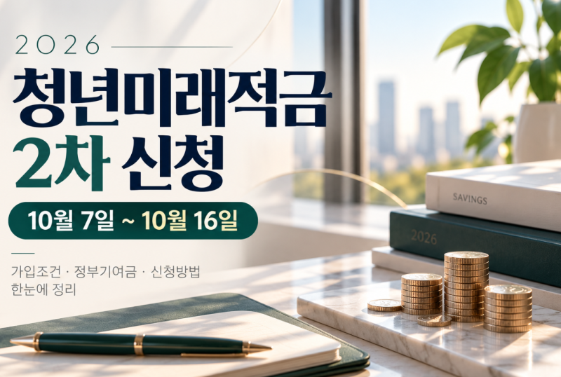 2026 청년미래적금 2차 신청 총정리｜10월 신청기간·가입조건·정부기여금