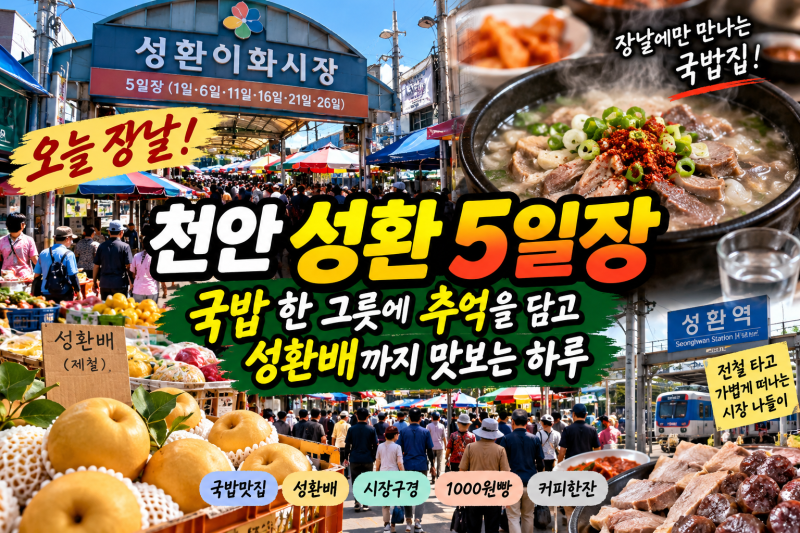 천안 성환 5일장 오늘 장날｜국밥 한 그릇에 추억을 담고 성환배까지 맛보는 하루