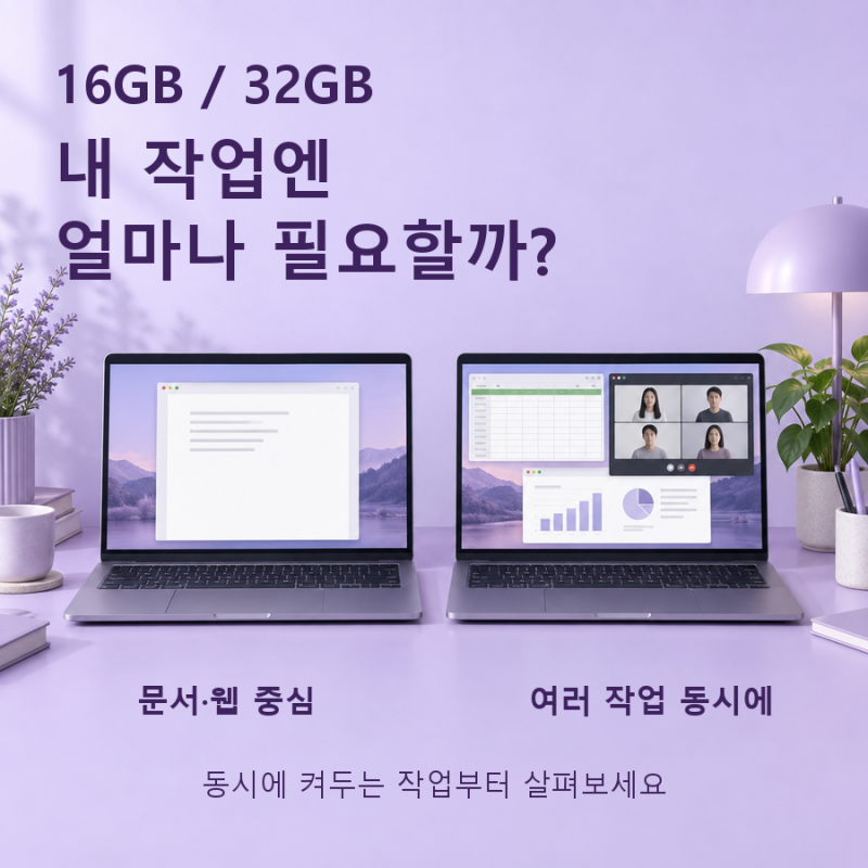 노트북 램 16GB면 충분할까, 32GB가 필요한 작업의 차이