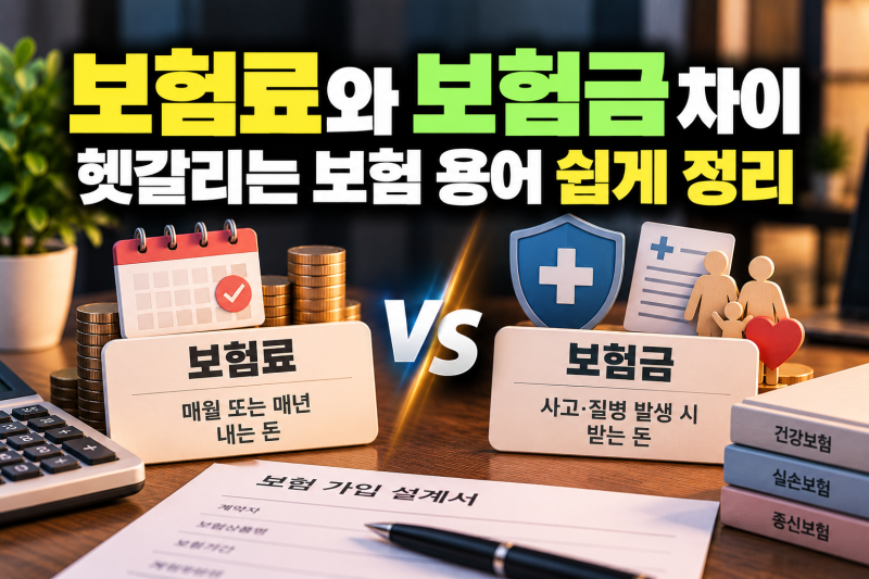 보험료와 보험금 차이, 헷갈리는 보험 용어 쉽게 정리(경제 금융 기초 상식 용어)