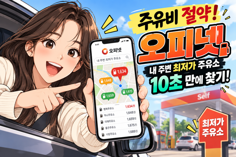 주유비 절약 오피넷 어플 내 주변 최저가 주유소 10초 찾기