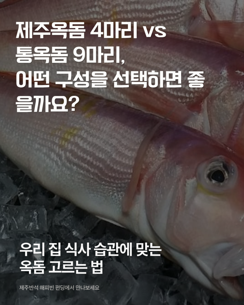 제주옥돔 4마리 vs 통옥돔 9마리, 어떤 구성을 선택하면 좋을까요?