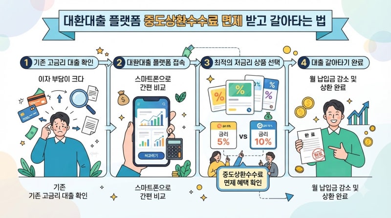 대환대출 플랫폼 중도상환수수료 면제 받고 갈아타는 법
