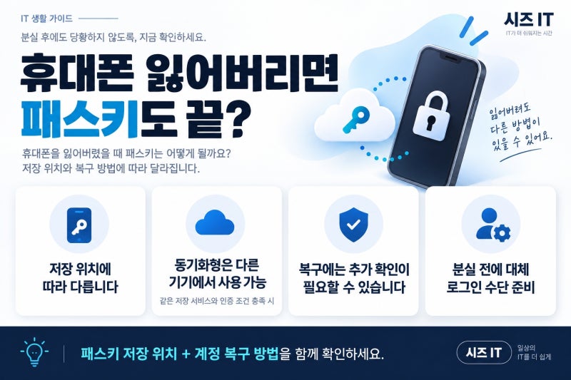 휴대폰 잃어버리면 패스키도 끝? 비밀번호 없이 로그인하기 전 확인할 것