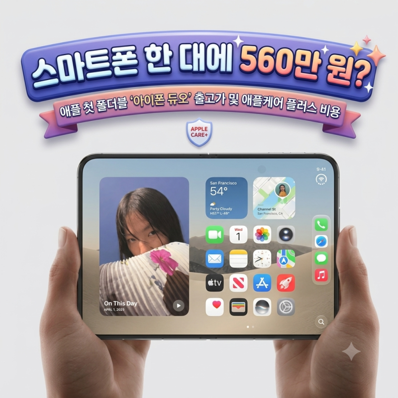 스마트폰 한 대에 560만 원? 애플 첫 폴더블 '아이폰 듀오' 출고가 및 애플케어 플러스 비용