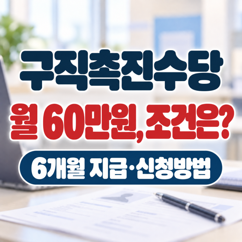 구직촉진수당 월 60만원, 조건은? 신청방법·검토중 처리기간 총정리