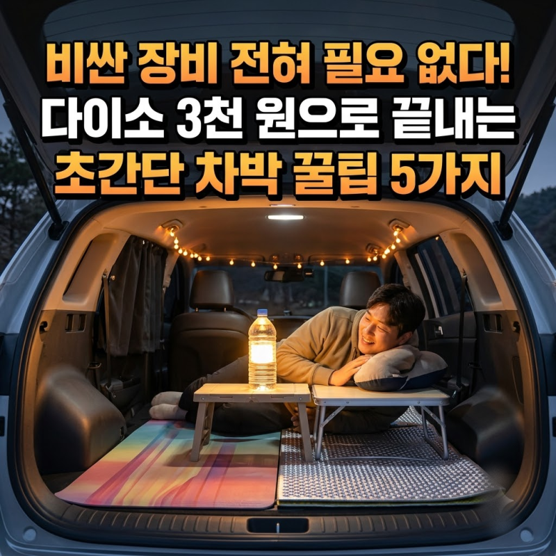 비싼 장비 다 필요 없다! 다이소 3천 원짜리로 끝내는 초간단 차박 꿀팁 5가지