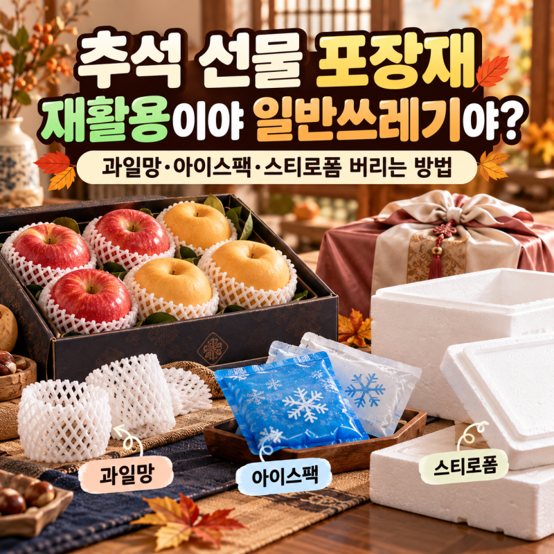 추석 선물 포장재, 재활용이야 일반쓰레기야? 과일망·아이스팩·스티로폼 버리는 방법