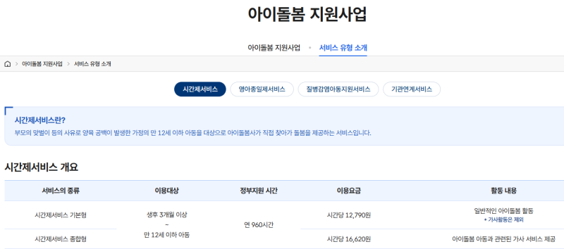 아이돌봄서비스 얼마 내고 이용할까? 정부지원·본인부담금 계산하기