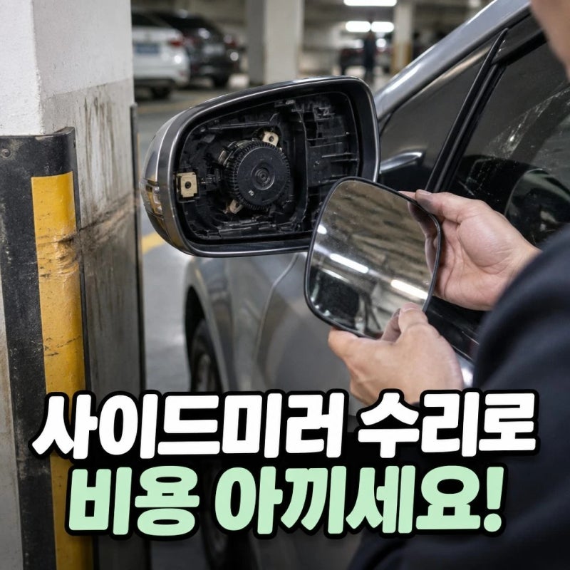 사이드미러수리 비용 아끼는 부분 교체 후기
