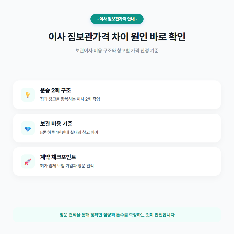 이사 짐보관가격 5톤 한달 비용과 창고 비교