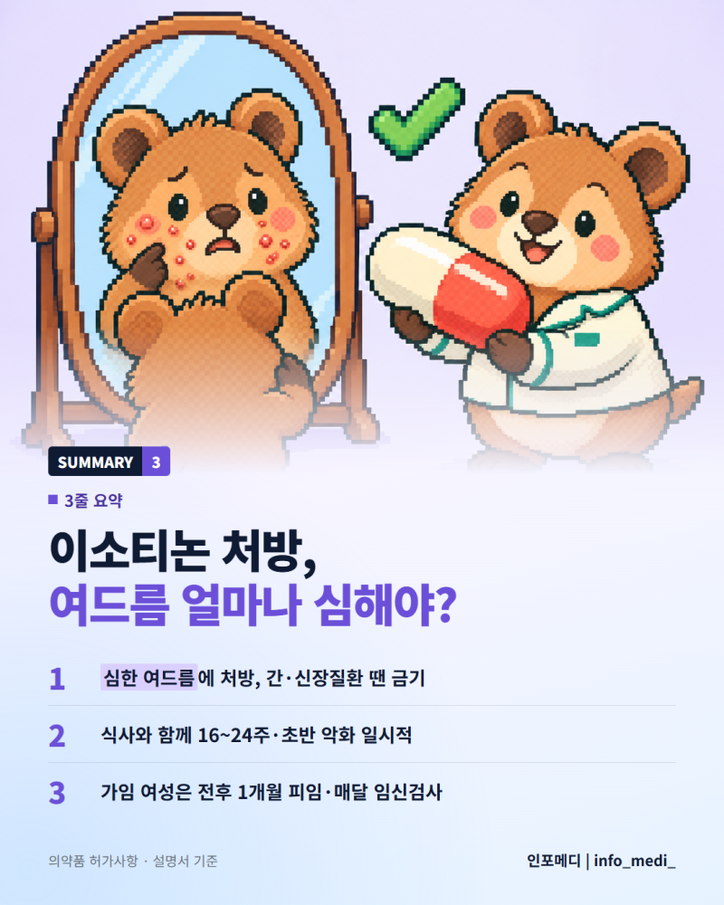 이소티논 처방, 여드름이 어느 정도여야 받을 수 있나요?
