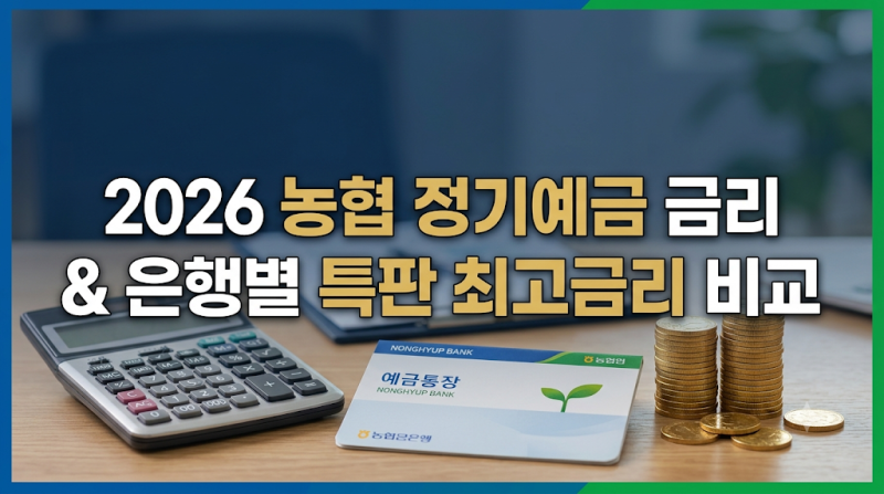 2026년 농협 정기예금 금리 비교 & 은행별 특판 최고금리 높은 곳 총정리