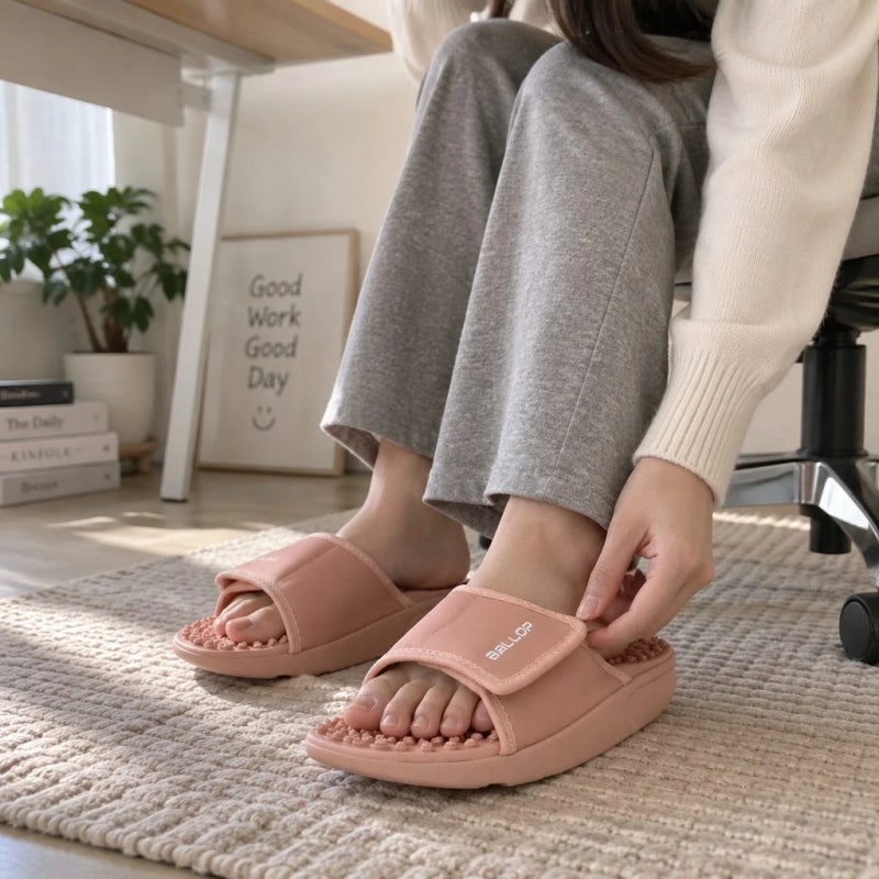 밸롭 칼로링 지압슬리퍼 발 아치 받쳐주는 사무실 실내화 스펙 다리붓는 직장인 추천 슬리퍼