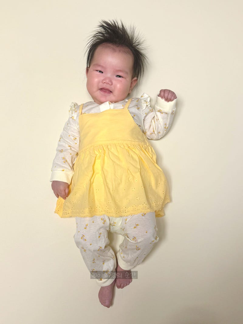 아기원피스 6개월 아기 선물 추천 여아옷 모이몰른 루아와플스판바디수트