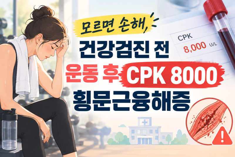 모르면 손해! 건강검진 전 운동 후 CPK 수치 8000 횡문근융해증