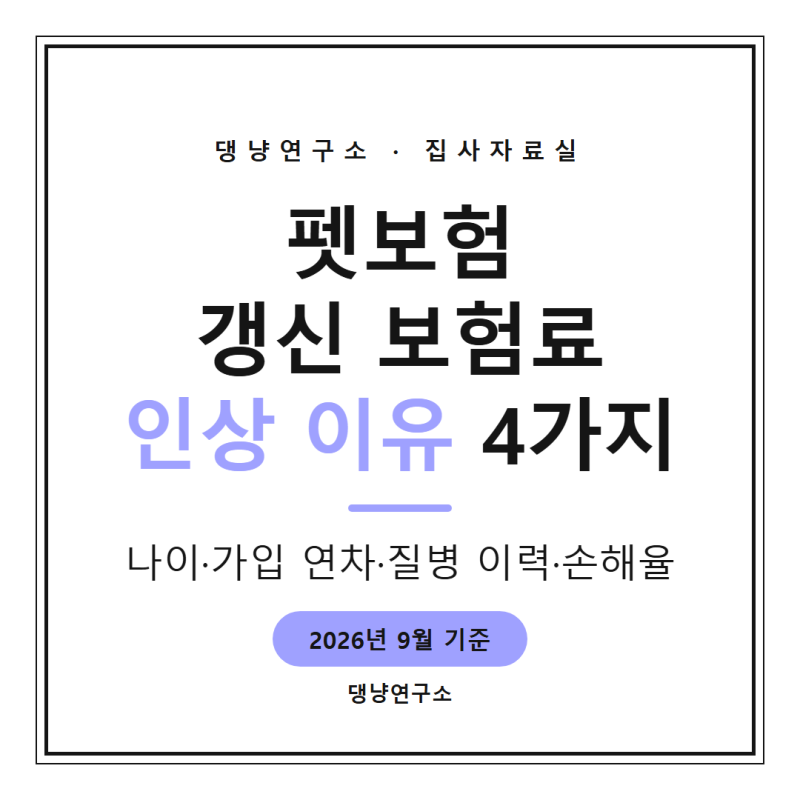 펫보험 갱신 보험료 인상 이유 4가지, 1년 갱신 개편 후 점검법