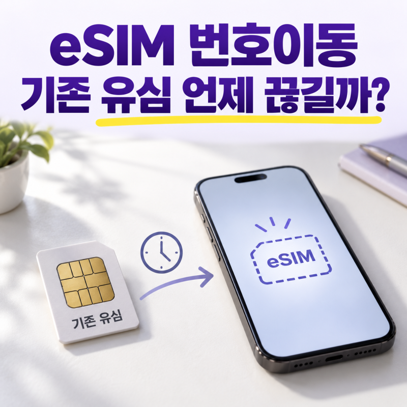 eSIM 번호이동이 끝나면 기존 실물 유심은 언제 사용할 수 없게 될까?