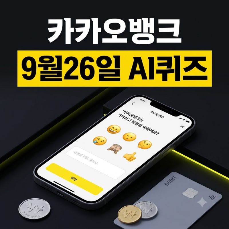 9월 26일 토요일 정오 12시, 카카오뱅크 AI 이모지 퀴즈 정답 및 빠른 풀이 (배oo)