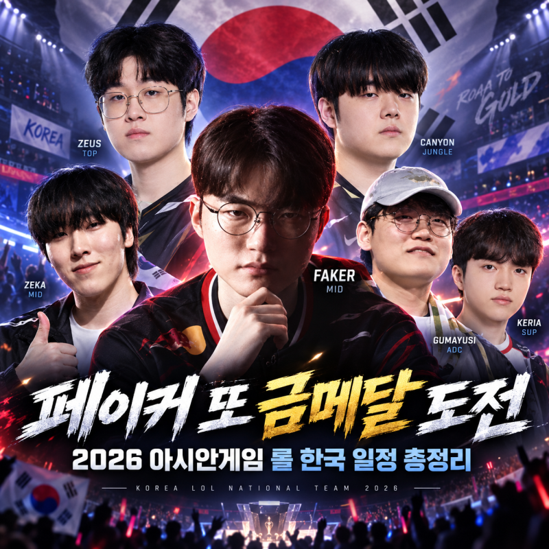 페이커 또 금메달 도전…2026 아시안게임 롤 한국 일정 총정리