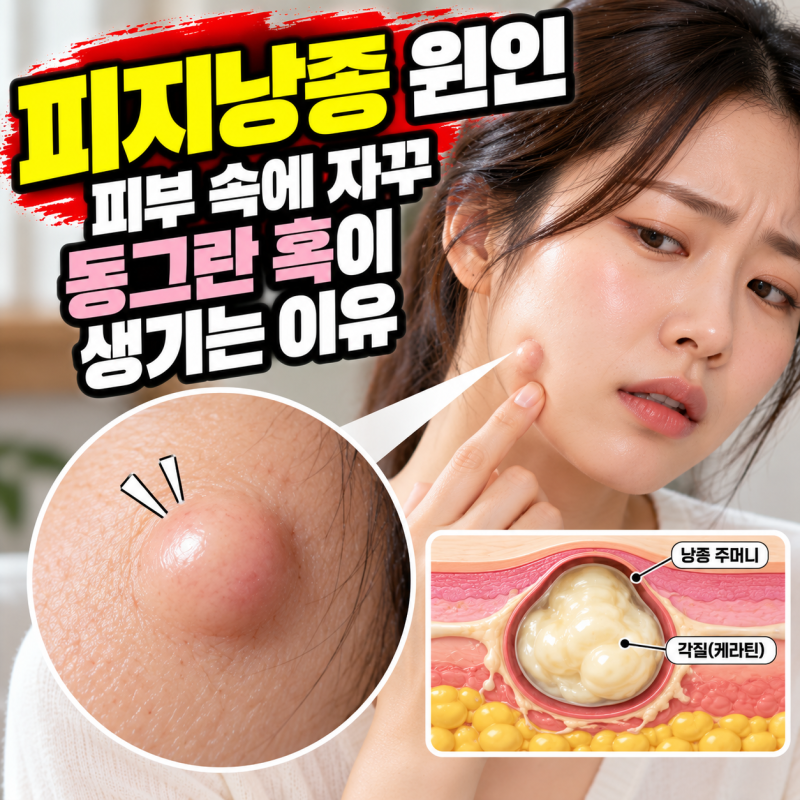 피지낭종 원인, 피부 속에 자꾸 동그란 혹이 생기는 이유