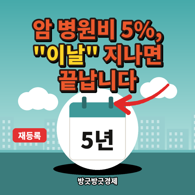 "암 진단받으면 병원비 5%만?" 5년 뒤 끊기기 전에 해야 할 재등록