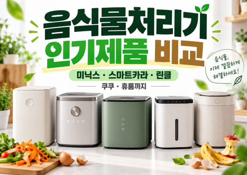 음식물처리기 인기제품 비교, 미닉스·스마트카라·린클·쿠쿠·휴롬 완전 정리