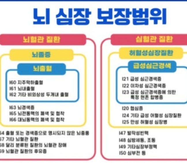 뇌.심질환 코드를정확히 알아야 보험금을 받을수 있다!
