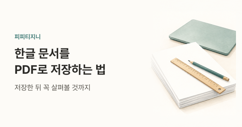 한글(HWP) 문서를 PDF로 저장하는 방법 — 한글 PDF 변환 뒤 확인할 글꼴·표·그림
