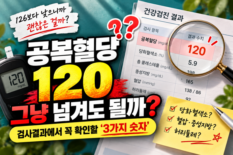 공복혈당 120 찍혔다면 126 아래니까 괜찮다 고 넘기면 안 되는 이유