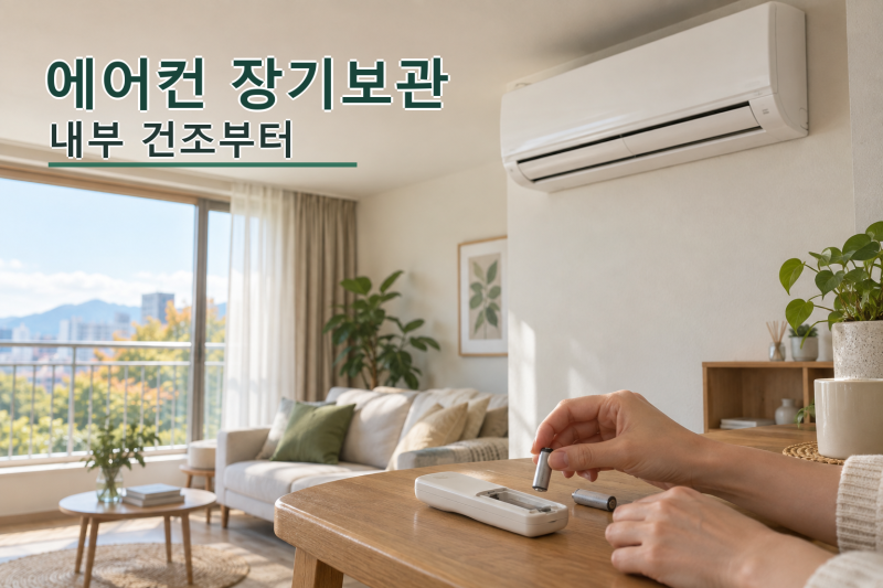 에어컨 장기보관, 송풍 1시간 뒤 필터·건전지·전원을 정리하세요