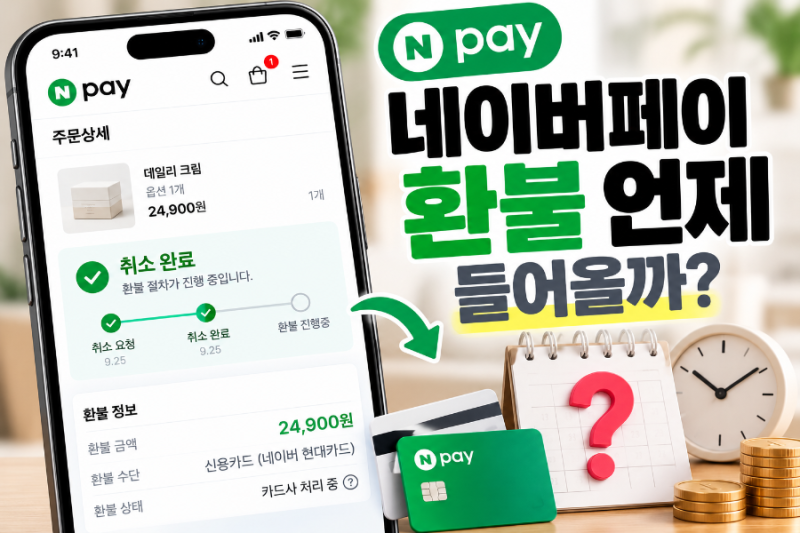 네이버페이 환불 언제 들어올까? 결제취소 후 환불 기간 정리