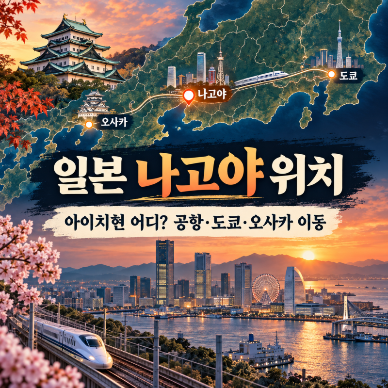 일본 나고야 위치 지도｜아이치현 어디? 공항·도쿄·오사카 이동