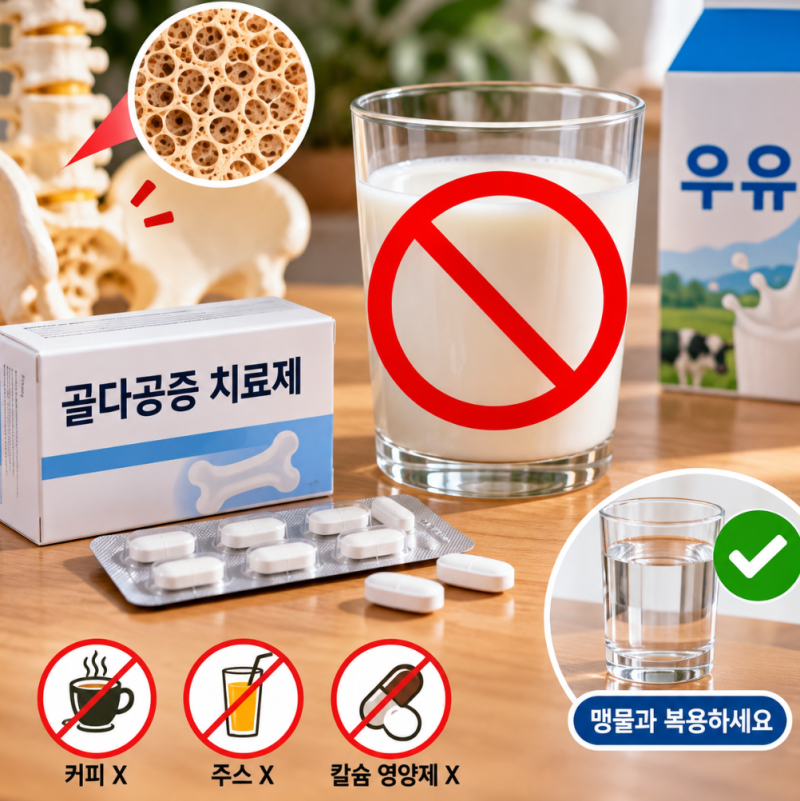 골다공증 약, 우유와 같이 먹으면 안 된다는 사실 알고 계셨나요