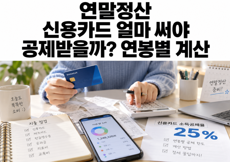 2027 연말정산 신용카드 얼마 써야 공제받을까? 연봉별 최소 사용금액 계산