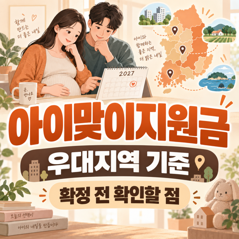 아이맞이지원금 우대지역 기준, 발표 내용과 확정 전 확인할 점