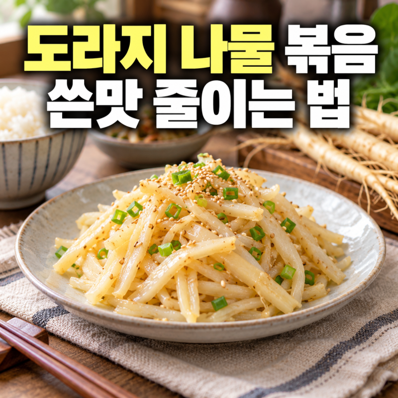 "도라지 나물 볶음 레시피" 쓴맛 줄이고 부드럽게 만드는 방법
