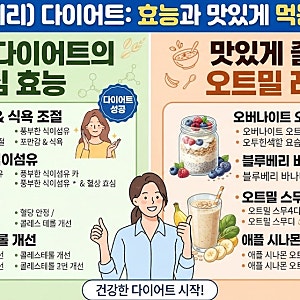 오트밀(귀리) 다이어트 효능과 맛있게 먹는 레시피 추천