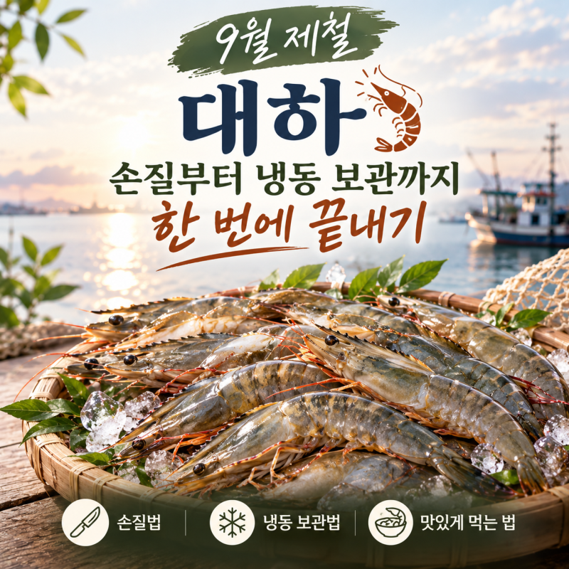 9월 제철 대하 손질법 냉동 보관법 싱싱하게 먹는 꿀팁