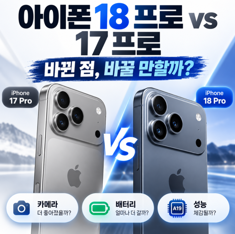 아이폰 18 프로 17 프로 차이, 카메라·배터리·성능 비교