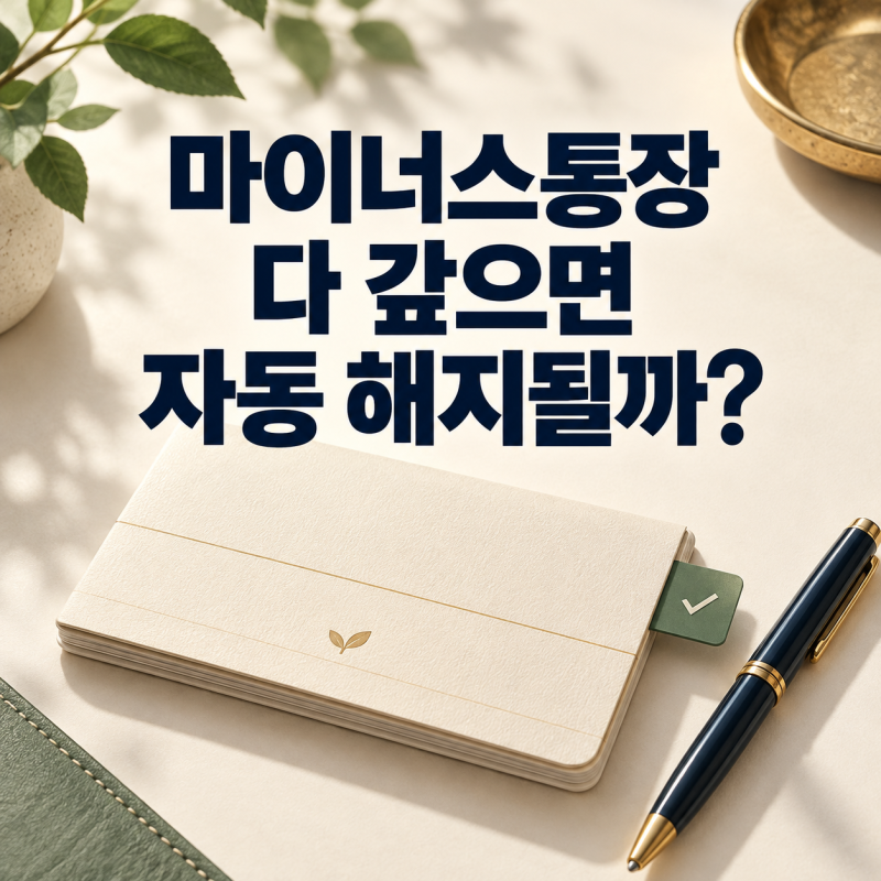 마이너스통장 다 갚으면 자동 해지될까? 잔액 0원 이후 확인할 것
