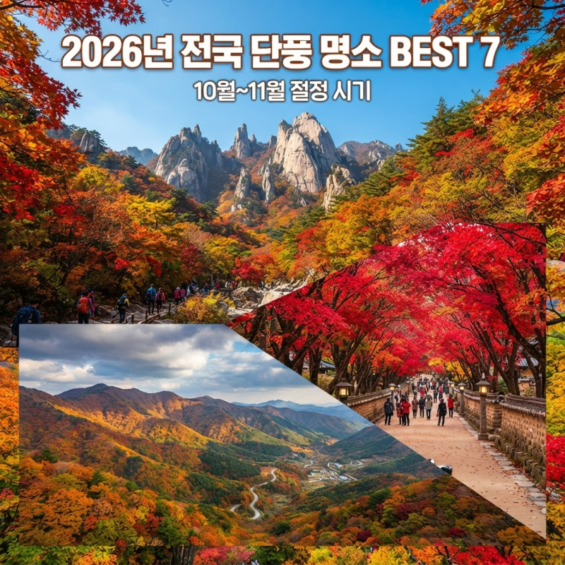 2026년 가을, 전국 단풍 명소 BEST 7 완벽 정리